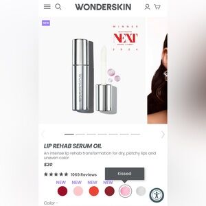 New! Wonderskin Lip Rehab Serum Oil in Kissed